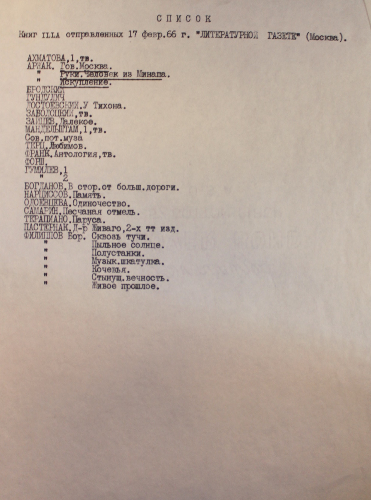 Boris Filippov. Letter to the editor of Literaturnaia Gazeta