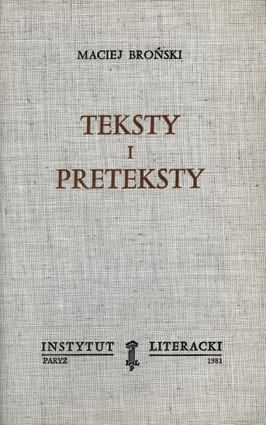 Texts and Pretexts Teksty i Preteksty